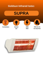 Goldsun Supra 2000 Watt GSS20 Kumandasız Suya Dayanıklı Elektrikli İnfrared Isıtıcı-Beyaz